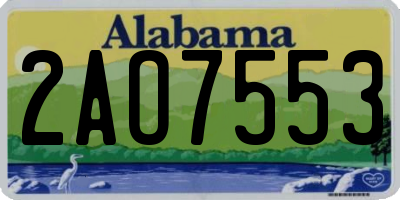 AL license plate 2AO7553