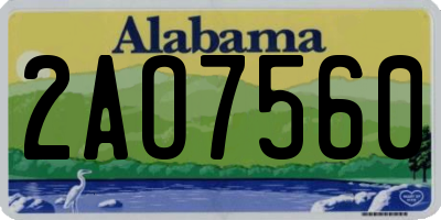 AL license plate 2AO7560
