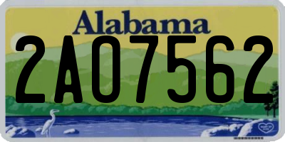 AL license plate 2AO7562