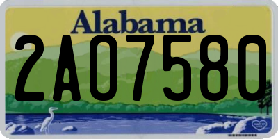 AL license plate 2AO7580