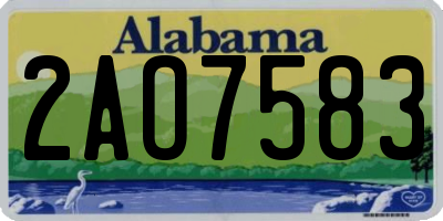 AL license plate 2AO7583