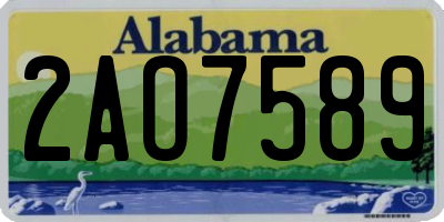 AL license plate 2AO7589