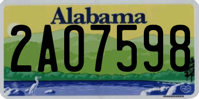 AL license plate 2AO7598