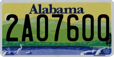 AL license plate 2AO7600