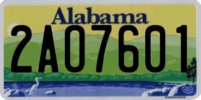 AL license plate 2AO7601