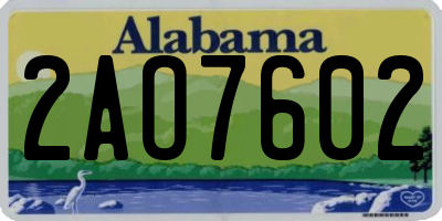 AL license plate 2AO7602