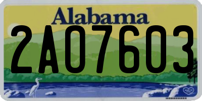 AL license plate 2AO7603