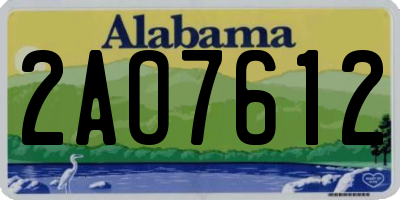 AL license plate 2AO7612