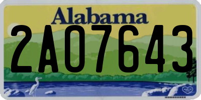 AL license plate 2AO7643