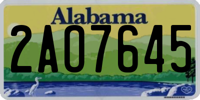 AL license plate 2AO7645