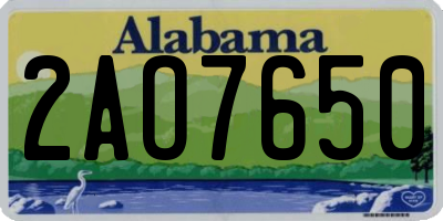 AL license plate 2AO7650