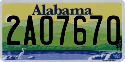 AL license plate 2AO7670