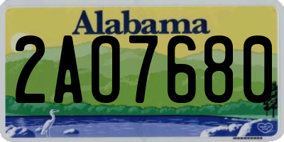 AL license plate 2AO7680