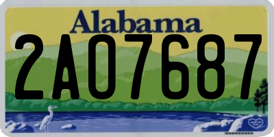 AL license plate 2AO7687