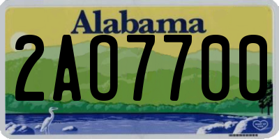 AL license plate 2AO7700