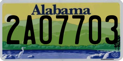 AL license plate 2AO7703