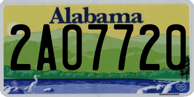 AL license plate 2AO7720