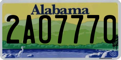 AL license plate 2AO7770