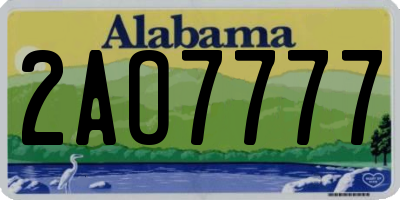 AL license plate 2AO7777