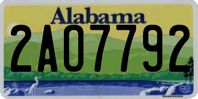 AL license plate 2AO7792