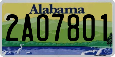 AL license plate 2AO7801