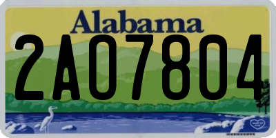 AL license plate 2AO7804