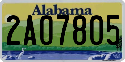 AL license plate 2AO7805