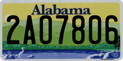 AL license plate 2AO7806