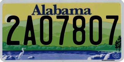 AL license plate 2AO7807