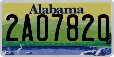 AL license plate 2AO7820