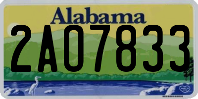 AL license plate 2AO7833