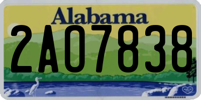 AL license plate 2AO7838