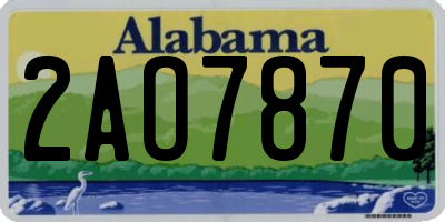 AL license plate 2AO7870