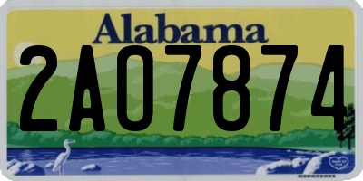 AL license plate 2AO7874