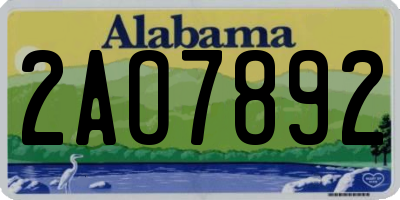 AL license plate 2AO7892