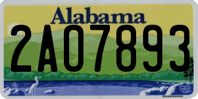 AL license plate 2AO7893