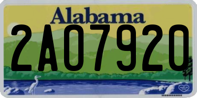 AL license plate 2AO7920