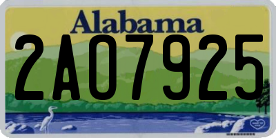 AL license plate 2AO7925