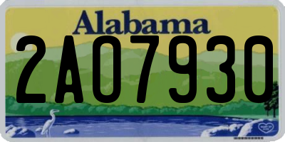 AL license plate 2AO7930