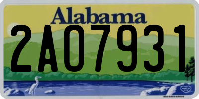 AL license plate 2AO7931