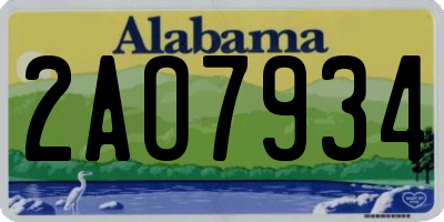 AL license plate 2AO7934