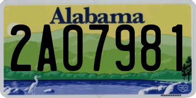 AL license plate 2AO7981
