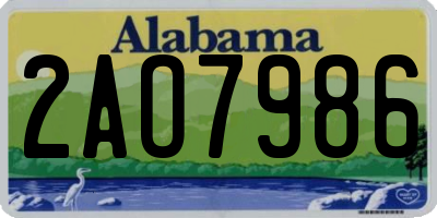 AL license plate 2AO7986