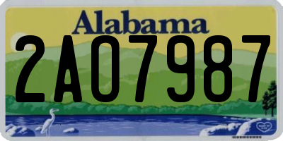 AL license plate 2AO7987