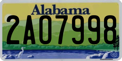 AL license plate 2AO7998