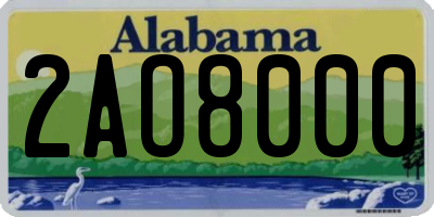 AL license plate 2AO8000