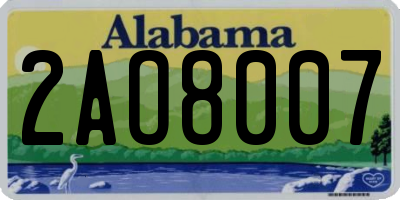 AL license plate 2AO8007
