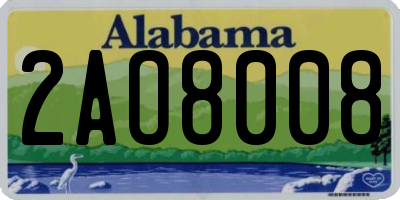 AL license plate 2AO8008