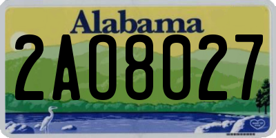 AL license plate 2AO8027
