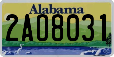 AL license plate 2AO8031